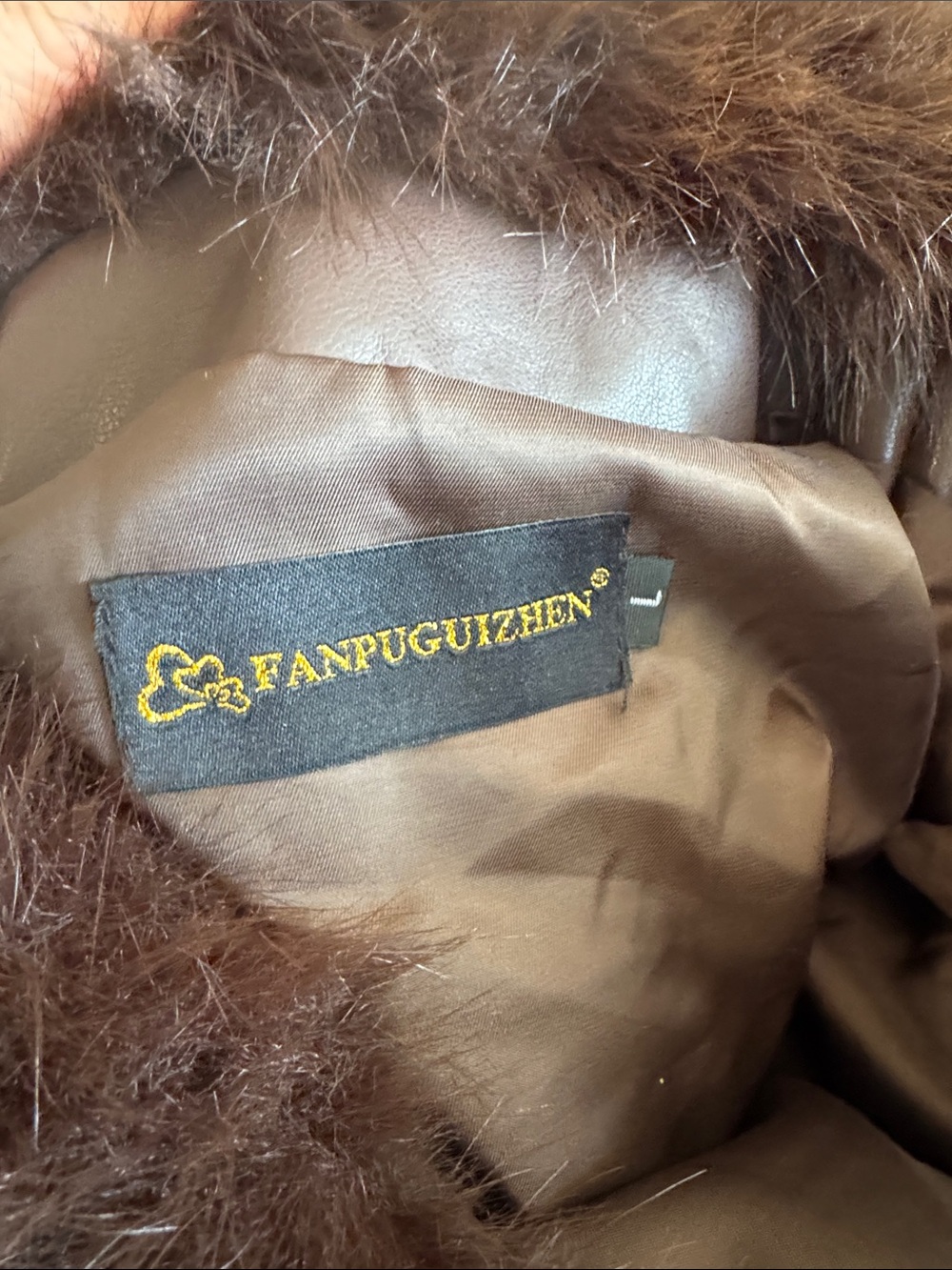 Fanpuguizhen Dark Espresso Brown Faux Fur Cropped bolero Shrug Jacket size L NWT - Picture 7 of 9
